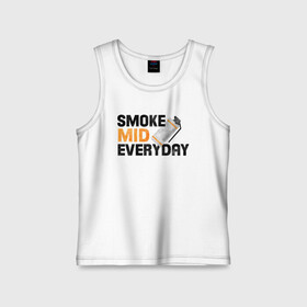 Детская майка хлопок с принтом Smoke Mid Everyday в Петрозаводске,  |  | asiimov | asimov | beast | counter | counter strike | cs | easy | ez | gg | ggwp | global | go | gradient | howl | hyper | mem | meme | memes | offensive | smoke | strike | азимов | вой | градиент | зверь | контра | лого | логотип