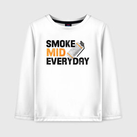 Детский лонгслив хлопок с принтом Smoke Mid Everyday в Петрозаводске, 100% хлопок | круглый вырез горловины, полуприлегающий силуэт, длина до линии бедер | asiimov | asimov | beast | counter | counter strike | cs | easy | ez | gg | ggwp | global | go | gradient | howl | hyper | mem | meme | memes | offensive | smoke | strike | азимов | вой | градиент | зверь | контра | лого | логотип