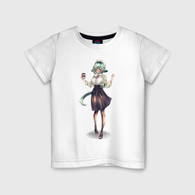 Детская футболка хлопок с принтом Современная Сахароза в Петрозаводске, 100% хлопок | круглый вырез горловины, полуприлегающий силуэт, длина до линии бедер | 2d тян арт | девушка | милая аниме девушка | милая девушка | рисунок | сахароза | современный персонаж