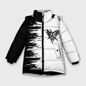 Зимняя куртка для девочек 3D с принтом Velial Squad, в Петрозаводске, ткань верха — 100% полиэстер; подклад — 100% полиэстер, утеплитель — 100% полиэстер. | длина ниже бедра, удлиненная спинка, воротник стойка и отстегивающийся капюшон. Есть боковые карманы с листочкой на кнопках, утяжки по низу изделия и внутренний карман на молнии. 

Предусмотрены светоотражающий принт на спинке, радужный светоотражающий элемент на пуллере молнии и на резинке для утяжки. | music | rap | russian rap | velial squad | балаклава | белый | велиал сквад | известные личности | музыка | музыканты | певцы | российский музыкальный коллектив | русский рэп | рэп | хип хоп | хорроркор группа | чёрный