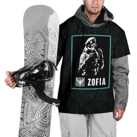 Накидка на куртку 3D с принтом Zofia в Петрозаводске, 100% полиэстер |  | r6s | rainbow six siege | zofia | зофия | оперативник | персонаж