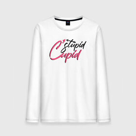 Мужской лонгслив хлопок с принтом Stupid cupid в Петрозаводске, 100% хлопок |  | 14 февраля | antivalentin | love | valentin | антивалентин | антивалентинка | день святого  валентина | купидон | любовь | подарок