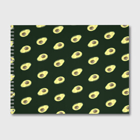 Альбом для рисования с принтом Авокадо в Петрозаводске, 100% бумага
 | матовая бумага, плотность 200 мг. | low poly avocado | авокадо | авокадо с косточкой | растение | фрукт