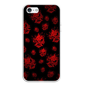 Чехол для iPhone 5/5S матовый с принтом RED SAMURAI PATTERN в Петрозаводске, Силикон | Область печати: задняя сторона чехла, без боковых панелей | Тематика изображения на принте: 2019 | cd project red | cyberpunk 2077 | cyberpunk fashion | hacker | keanu reeves | maelstrom | militech | night city | quadra | samurai | samurai cyberpunk 2077 | sci fi | trauma team | v | ви | киану ривз | киберпанк 2077 | логотип | роботы | 