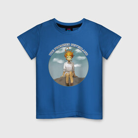 Детская футболка хлопок с принтом Эмма в Петрозаводске, 100% хлопок | круглый вырез горловины, полуприлегающий силуэт, длина до линии бедер | the promised neverland | аниме | обещанныйневерневерленд | эмма