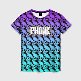 Женская футболка 3D с принтом Phonk-это моя жизнь в Петрозаводске, 100% полиэфир ( синтетическое хлопкоподобное полотно) | прямой крой, круглый вырез горловины, длина до линии бедер | rap | skulls | фонк | фонк реп | черепа