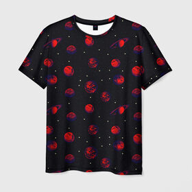 Мужская футболка 3D с принтом Красная Планета в Петрозаводске, 100% полиэфир | прямой крой, круглый вырез горловины, длина до линии бедер | alien | earth | galaxy | mars | moon | nasa | satellite | space | star | абстракция | астрономия | вселенная | звезда | земля | инопланетянин | космонавт | космос | красный | луна | марс | наса | небо | нло | паттерн | планета