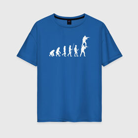 Женская футболка хлопок Oversize с принтом EVOLUTION в Петрозаводске, 100% хлопок | свободный крой, круглый ворот, спущенный рукав, длина до линии бедер
 | 16 | counterstrike | csgo | evolution | global offensive | memes | source | ксго | подсадка | прогресс | развитие | эволюция