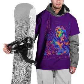 Накидка на куртку 3D с принтом Alice in Chains в Петрозаводске, 100% полиэстер |  | alice in chains | алиса в цепях | альтернативный метал | гранж | рок | сладж метал | хард рок | хеви метал | элис ин чэйнс