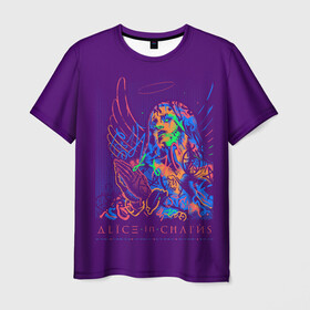 Мужская футболка 3D с принтом Alice in Chains в Петрозаводске, 100% полиэфир | прямой крой, круглый вырез горловины, длина до линии бедер | Тематика изображения на принте: alice in chains | алиса в цепях | альтернативный метал | гранж | рок | сладж метал | хард рок | хеви метал | элис ин чэйнс