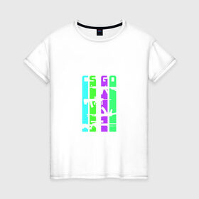 Женская футболка хлопок с принтом CS GO в Петрозаводске, 100% хлопок | прямой крой, круглый вырез горловины, длина до линии бедер, слегка спущенное плечо | counter strike | cs | cs go | game | игра | оружие