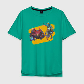 Мужская футболка хлопок Oversize с принтом Toadman в Петрозаводске, 100% хлопок | свободный крой, круглый ворот, “спинка” длиннее передней части | fantasy | frog | жаба | лягушка | фэнтези