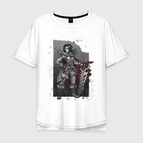 Мужская футболка хлопок Oversize с принтом Hunter в Петрозаводске, 100% хлопок | свободный крой, круглый ворот, “спинка” длиннее передней части | inktober | skull | superwoman | sword