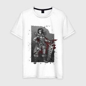 Мужская футболка хлопок с принтом Hunter в Петрозаводске, 100% хлопок | прямой крой, круглый вырез горловины, длина до линии бедер, слегка спущенное плечо. | inktober | skull | superwoman | sword