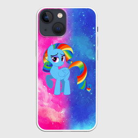 Чехол для iPhone 13 mini с принтом Радуга Дэш в Петрозаводске,  |  | baby | girl | horse | kawaii | luna | my little pony | princess | rainbow | rainbow dash | девочкам | девочки | детям | единорог | животные | кавайный | конь | лошадь | луна | малыш | облака | пегас | пинки пай | пони | радуга дэш