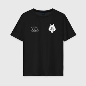 Женская футболка хлопок Oversize с принтом G2 Samurai collection (2021 22) в Петрозаводске, 100% хлопок | свободный крой, круглый ворот, спущенный рукав, длина до линии бедер
 | 0x000000123 | g2 | gamers2 | kennys | niko