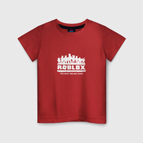 Детская футболка хлопок с принтом Роблокс в Петрозаводске, 100% хлопок | круглый вырез горловины, полуприлегающий силуэт, длина до линии бедер | 