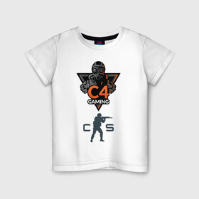 Детская футболка хлопок с принтом C4 в Петрозаводске, 100% хлопок | круглый вырез горловины, полуприлегающий силуэт, длина до линии бедер | Тематика изображения на принте: 