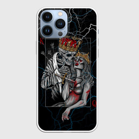 Чехол для iPhone 13 Pro Max с принтом The Skull King and Queen в Петрозаводске,  |  | art | gold skull | queen | skull king | the skull king and queen | арт | буби | дама | золотой череп | игральные карты | игроку | карты | кинжал | король | король и дама | король и королева | крести | любовь | он и она | пики | покер