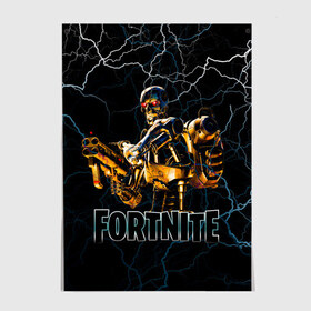 Постер с принтом Fortnite T-800 в Петрозаводске, 100% бумага
 | бумага, плотность 150 мг. Матовая, но за счет высокого коэффициента гладкости имеет небольшой блеск и дает на свету блики, но в отличии от глянцевой бумаги не покрыта лаком | 