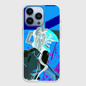 Чехол для iPhone 13 Pro с принтом Человек Бензопила на голубом фоне в Петрозаводске,  |  | anime | chainsaw man | denji | makima | manga | power | аниме | бим | денджи | дьявол бесконечности | кишибэ | летучая мышь | манга | пауэр | хаякава аки | химено | человек бензопила