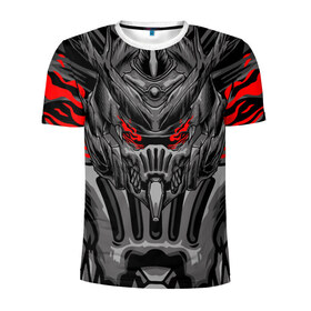 Мужская футболка 3D спортивная с принтом Темный самурай в Петрозаводске, 100% полиэстер с улучшенными характеристиками | приталенный силуэт, круглая горловина, широкие плечи, сужается к линии бедра | Тематика изображения на принте: 