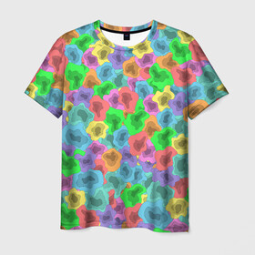 Мужская футболка 3D с принтом NEON ABSTRACTION  в Петрозаводске, 100% полиэфир | прямой крой, круглый вырез горловины, длина до линии бедер | 2021 | acid | multicolor | абстракция | кислотный | летний | модный | неоновый | разноцветный | тренд | яркий