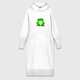 Платье удлиненное хлопок с принтом Жаба с листиком в Петрозаводске,  |  | жаба | зеленая | лягуха | лягушка | милая | с листочком