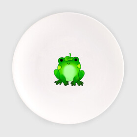 Тарелка с принтом Жаба с листиком в Петрозаводске, фарфор | диаметр - 210 мм
диаметр для нанесения принта - 120 мм | Тематика изображения на принте: жаба | зеленая | лягуха | лягушка | милая | с листочком