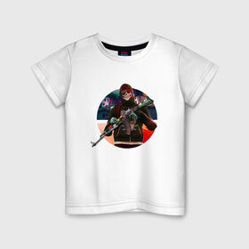Детская футболка хлопок с принтом CSGO Night dust в Петрозаводске, 100% хлопок | круглый вырез горловины, полуприлегающий силуэт, длина до линии бедер | mask | stickers. | weapons | маска | наклейки | оружие | очки