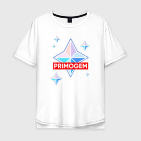 Мужская футболка хлопок Oversize с принтом PRIMOGEM в Петрозаводске, 100% хлопок | свободный крой, круглый ворот, “спинка” длиннее передней части | 