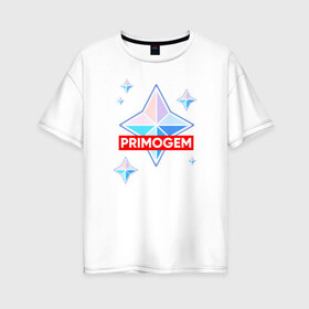 Женская футболка хлопок Oversize с принтом PRIMOGEM в Петрозаводске, 100% хлопок | свободный крой, круглый ворот, спущенный рукав, длина до линии бедер
 | 