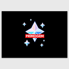 Поздравительная открытка с принтом PRIMOGEM в Петрозаводске, 100% бумага | плотность бумаги 280 г/м2, матовая, на обратной стороне линовка и место для марки
 | genshin | genshin impact | legendary | primogem | roll | геншин | геншин импакт | молитва | примогем | хочу верить