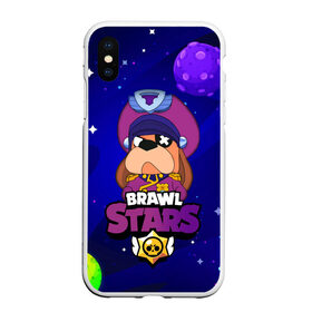 Чехол для iPhone XS Max матовый с принтом Brawl Stars - Генерал Гавс в Петрозаводске, Силикон | Область печати: задняя сторона чехла, без боковых панелей | 2020 | 2021 | brawl | colonel | dog | leon | ruffus | space | stars | бравл | браво | гавс | генерал | корабль | космический | космос | леон | лион | новые | новый | персонаж | персонажи | пес | планеты | собака | страс