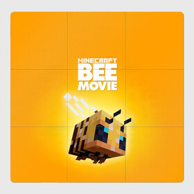 Магнитный плакат 3Х3 с принтом Minecraft bee movie в Петрозаводске, Полимерный материал с магнитным слоем | 9 деталей размером 9*9 см | Тематика изображения на принте: 