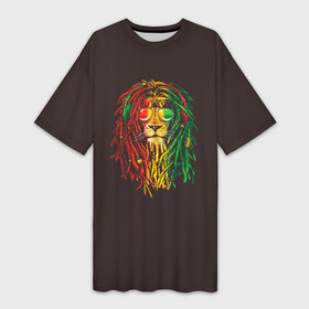Платье-футболка 3D с принтом Bob lion в Петрозаводске,  |  | bob_marley | dreadlocks | hippie | jamaica | lion | reggae | боб марли | дреды | регги | хиппи | ямайка