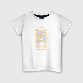 Детская футболка хлопок с принтом Alice in Wonderland в Петрозаводске, 100% хлопок | круглый вырез горловины, полуприлегающий силуэт, длина до линии бедер | alice | alice in wonderland | vdosadir | алиса | алиса в стране чудес