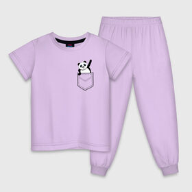 Детская пижама хлопок с принтом Панда В Кармане в Петрозаводске, 100% хлопок |  брюки и футболка прямого кроя, без карманов, на брюках мягкая резинка на поясе и по низу штанин
 | Тематика изображения на принте: 
