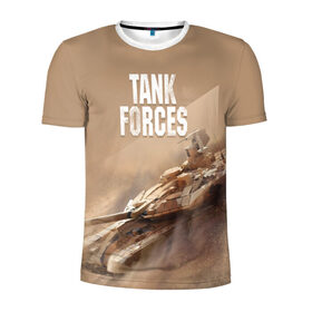Мужская футболка 3D спортивная с принтом Tank Forces в Петрозаводске, 100% полиэстер с улучшенными характеристиками | приталенный силуэт, круглая горловина, широкие плечи, сужается к линии бедра | 