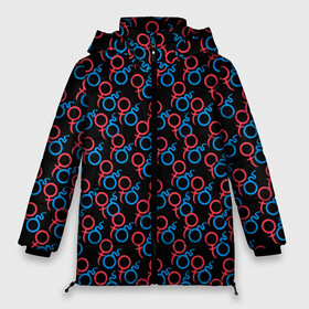 Женская зимняя куртка Oversize с принтом Символы Гендера в Петрозаводске, верх — 100% полиэстер; подкладка — 100% полиэстер; утеплитель — 100% полиэстер | длина ниже бедра, силуэт Оверсайз. Есть воротник-стойка, отстегивающийся капюшон и ветрозащитная планка. 

Боковые карманы с листочкой на кнопках и внутренний карман на молнии | love | амур | афродита | валентинка | влюбленность | вторая половинка | купидон | любовь | нежность | отношения | подарок любви | поцелуй | праздник любви | романтика | свадьба | свидание | семья