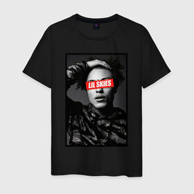 Мужская футболка хлопок с принтом LIL SKIES Rapper в Петрозаводске, 100% хлопок | прямой крой, круглый вырез горловины, длина до линии бедер, слегка спущенное плечо. | 