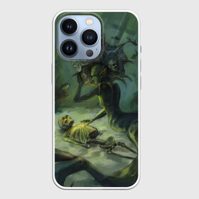 Чехол для iPhone 13 Pro с принтом Underwater undead в Петрозаводске,  |  | Тематика изображения на принте: +16 | mermaid | skeleton | underwater | русалка | скелет