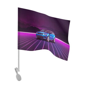 Флаг для автомобиля с принтом Range Rover Sport в Петрозаводске, 100% полиэстер | Размер: 30*21 см | land rover | range rover | retrowave | sport | автомобили