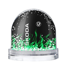 Снежный шар с принтом SKODA в Петрозаводске, Пластик | Изображение внутри шара печатается на глянцевой фотобумаге с двух сторон | auto | fire | green | logo | skoda | vag | авто | ваг | водителям | зеленый | логотип | машины | огонь | шкода