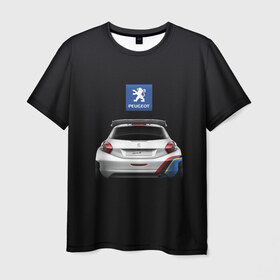 Мужская футболка 3D с принтом Peugeot sport в Петрозаводске, 100% полиэфир | прямой крой, круглый вырез горловины, длина до линии бедер | Тематика изображения на принте: auto | emotion | motion | peugeot | sport | авто | лого | логотип | пежо | пижо | спорт