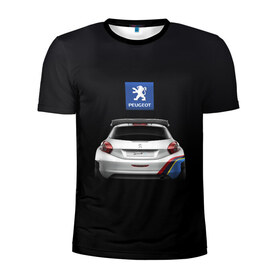 Мужская футболка 3D спортивная с принтом Peugeot sport в Петрозаводске, 100% полиэстер с улучшенными характеристиками | приталенный силуэт, круглая горловина, широкие плечи, сужается к линии бедра | Тематика изображения на принте: auto | emotion | motion | peugeot | sport | авто | лого | логотип | пежо | пижо | спорт