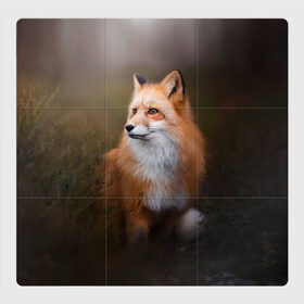 Магнитный плакат 3Х3 с принтом Лиса-охотница в Петрозаводске, Полимерный материал с магнитным слоем | 9 деталей размером 9*9 см | fox | foxy | животное | звери | лиса | лисенок | лисичка | милая | рыжая | фокс
