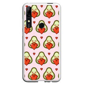 Чехол для Honor P Smart Z с принтом Love Avocado в Петрозаводске, Силикон | Область печати: задняя сторона чехла, без боковых панелей | 14 февраля | love | авокадо | вкусняшка | день святого валентина | еда | любовь | паттерн | сердечко