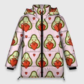 Женская зимняя куртка 3D с принтом Love Avocado в Петрозаводске, верх — 100% полиэстер; подкладка — 100% полиэстер; утеплитель — 100% полиэстер | длина ниже бедра, силуэт Оверсайз. Есть воротник-стойка, отстегивающийся капюшон и ветрозащитная планка. 

Боковые карманы с листочкой на кнопках и внутренний карман на молнии | 14 февраля | love | авокадо | вкусняшка | день святого валентина | еда | любовь | паттерн | сердечко