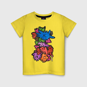 Детская футболка хлопок с принтом Лунные Кляксики в Петрозаводске, 100% хлопок | круглый вырез горловины, полуприлегающий силуэт, длина до линии бедер | детство | кляксы | мультяшки | рисунки | цвет